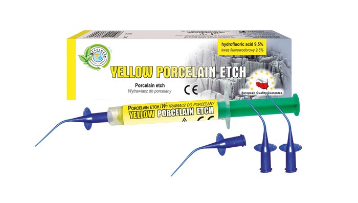 yellow porcelain etch