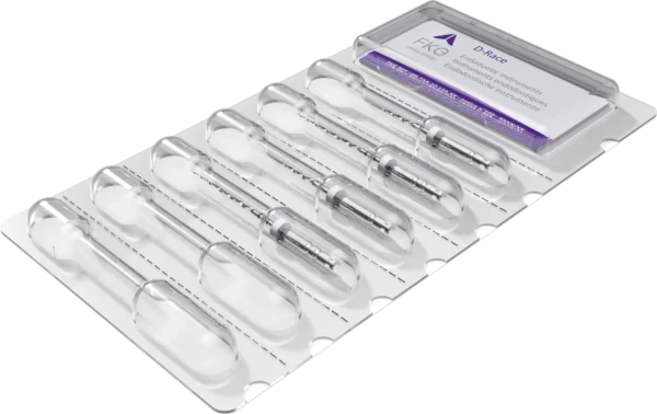 Surtido D-RACE: 2x DR1 ( 030/.10, 15mm, "Punta activa") + 2x DR2 NiTi (025/.04, 25mm)