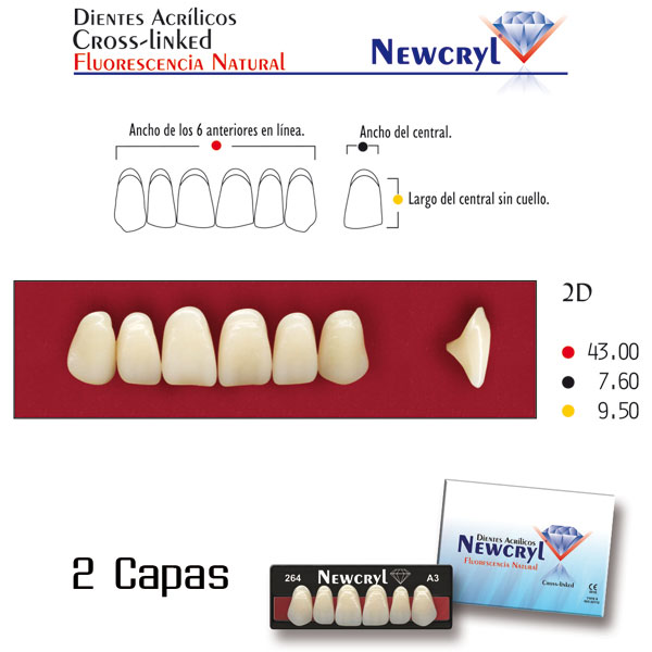 DIENTES NEWCRYL-VITA 2D UP A3 - Dentalis Iberia