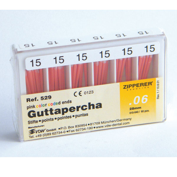 GUTTAPERCHA 06 CONICIDAD Nº15 ART.529 60u - Dentalis Iberia