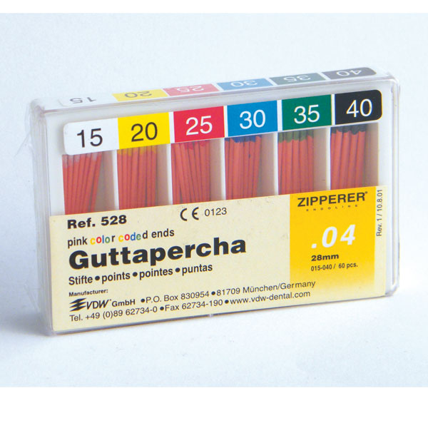 GUTTAPERCHA 04 CONICIDAD 15-40 ART.528 60u - Dentalis Iberia