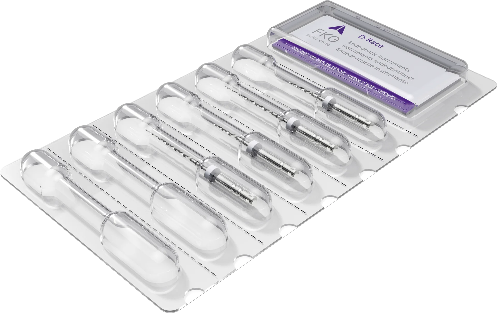 Surtido D-RACE: 2x DR1 ( 030/.10, 15mm, "Punta activa") + 2x DR2 NiTi (025/.04, 25mm)